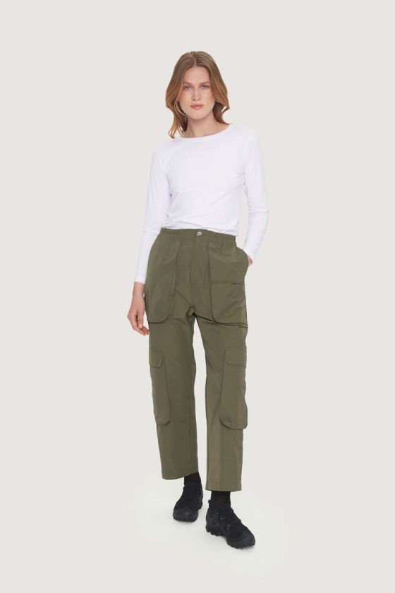 Fukkura poplin trousers with pockets